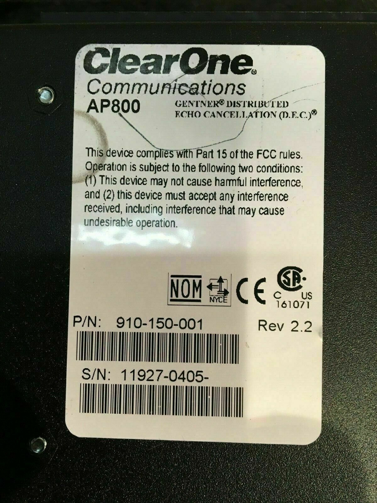 Gentner / Clearone AP800 Audio Conferencing System