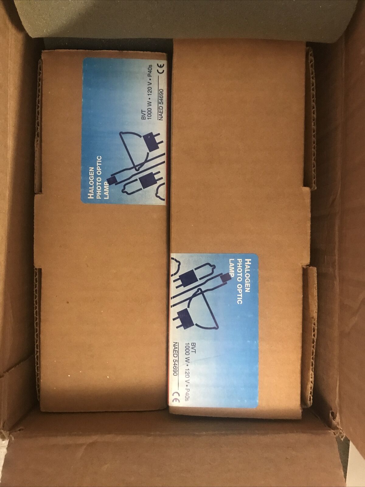 Lot of 2 BVT OSRAM 1000 WATT 120V STAGE AND STUDIO PHOTO OPTIC LAMP