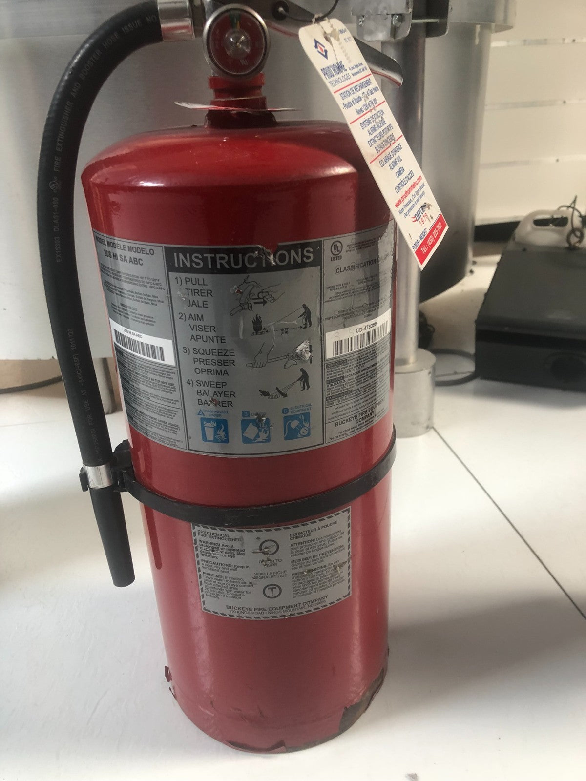 2020 Buckeye Fire Extinguisher, Model 20S HI SA ABC, 20lbs. Full